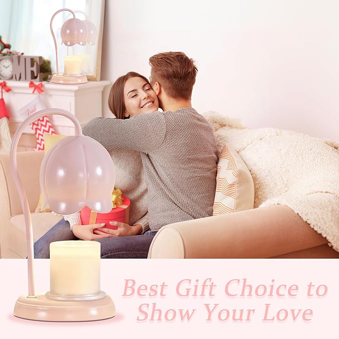 Candle Warmer Lamp Pink, Dimmable Scented Wax Melt Warmer with Timer, Lamp Candle Warmer for Womens Gifts, Housewarming Gifts for Home Bedroom Decor, Xmas Birthday Gifts for Mom
