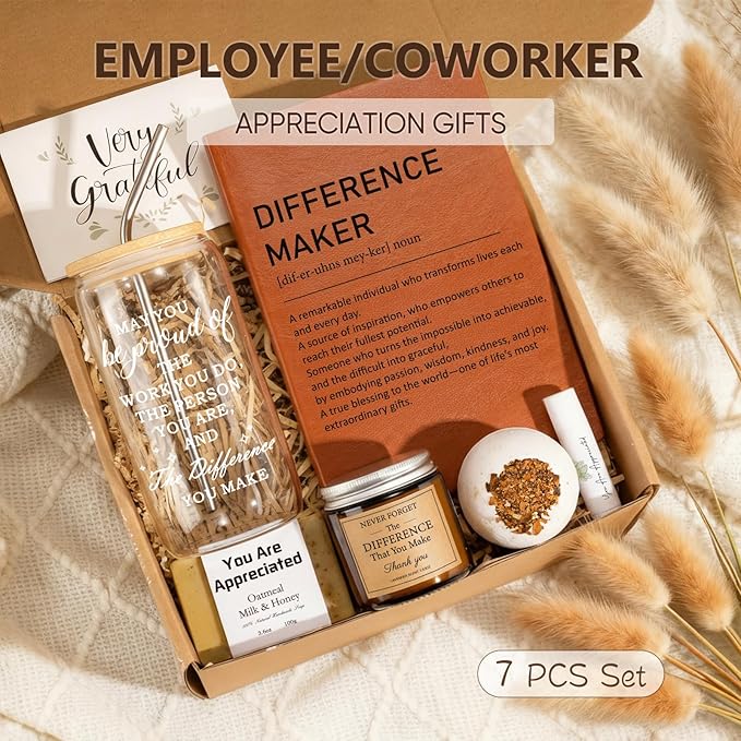 Difference Maker Gifts, Employee Apprecition Gifts for Coworkers, Teachers, Thank You Gift for Women Coworkers Employees Teacher Nurse Secretary Mentor Leader with Difference Maker Journal