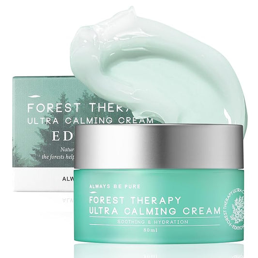 Forest Therapy Ultra Calming Cream Soothing Moisturizer for Sensitive, Acne-Prone Skin - Redness Relief, Deep Hydration, Trouble Care - Korean Skin Care 2.70 Oz
