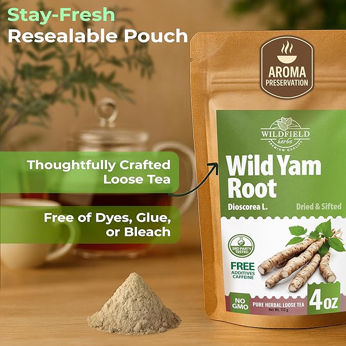 4 oz Wild Yam Root Herbal Tea (Dioscorea) - 113g Wild Yam Root Loose Herb Tea Ñame Silvestre