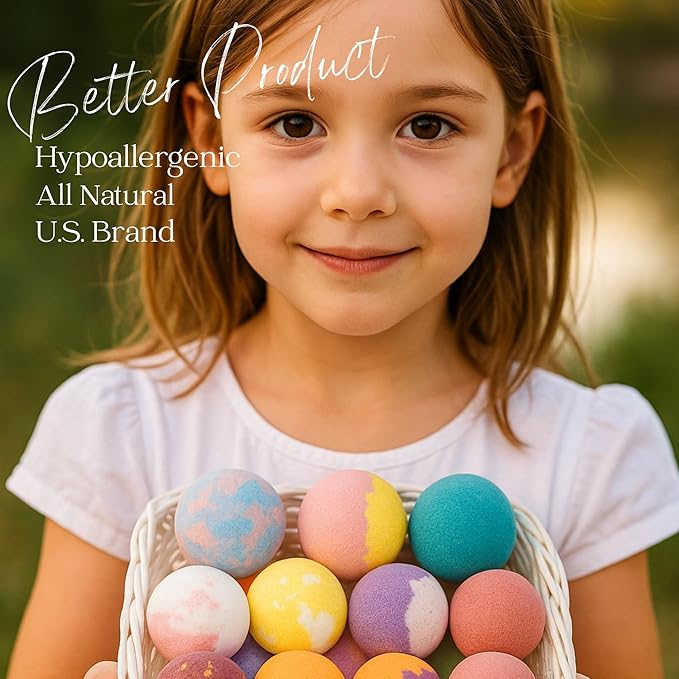 EvolutionUSA Refresh Bath Bombs for Women, 9 Lush Bath Bombs Mini Sized, Luxurious Womens Gift for Mother's Day, Easter, Birthday or Self Care, Relaxing Bathbombs Kids & Womens, Bath Fun