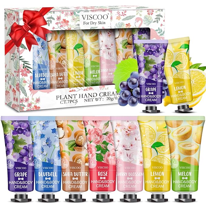 7 Pack Hand Cream Gifts Set for Women,Hand Lotion for Birthday Gifts for Women Teengirls,Bridesmaid Gifts,Thank You Gifts,Mini Moisturizing Hand Lotion Travel Size in Bulk for Dry Cracked Hands