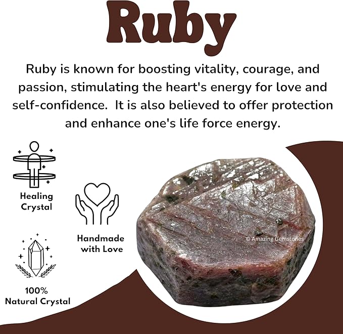 Amazing Gemstone 2 Pieces Ruby Raw Crystals and Healing Stones, Natural Rocks for Tumbling and DIY Raw Stones and Crystals