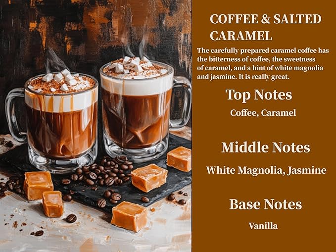 2Pack Coffee and Salted Caramel Scented Automotive Air Freshener Set, Car Accessories Decoration Hanging Scented Car Diffuser for Men Women