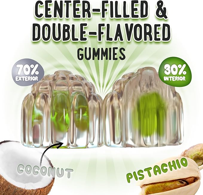 Center-Filled Magnesium Glycinate Gummies 400MG - High Absorption for Kids, Teens & Adults - Supplement for Sleep, Calm & Muscle Relaxation with B6 & D3 - Gluten Free & Vegan Friendly - 60 Count