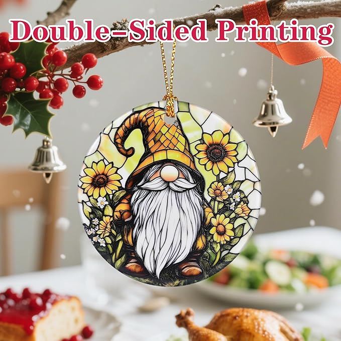 Christmas Ornament, Christmas Decoration, Ceramic-Style Gnome Ornament, Heirloom Keepsakes, Holiday Ornaments, Holiday Presents, Unique Xmas Gifts, Gift Exchange Ornaments, Gift Idea