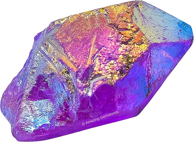 Amazing Gemstone 2 Pieces Amethyst Aura Quartz Raw Crystals and Healing Stones, Natural Rocks for Meditation and DIY Raw Stones and Crystals