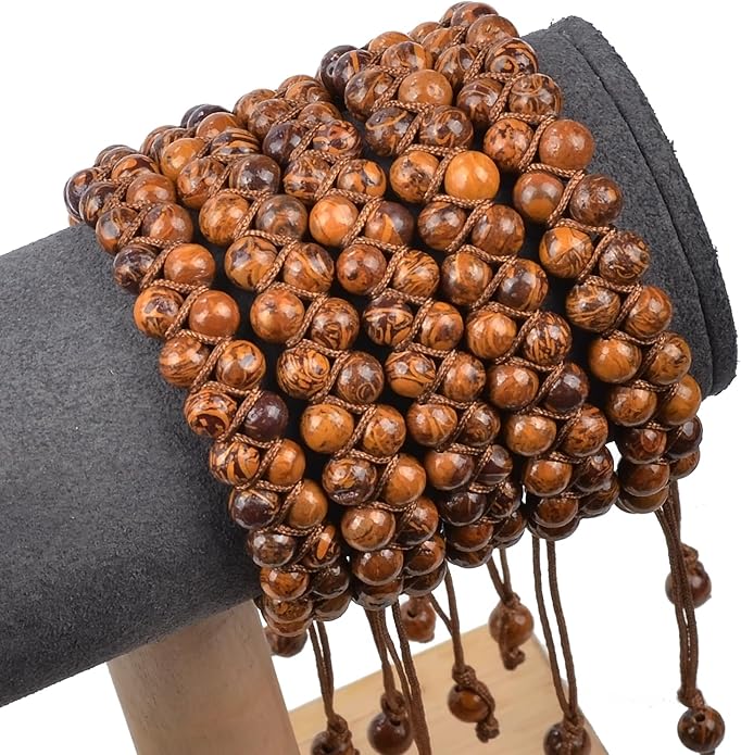 MASSIVE BEADS Double Layer Natural Chakra Healing Power Crystals Macrame Bracelet Yoga Stone Beads Gemstone Meditation Relax Anxiety Bangle for Unisex Women Men