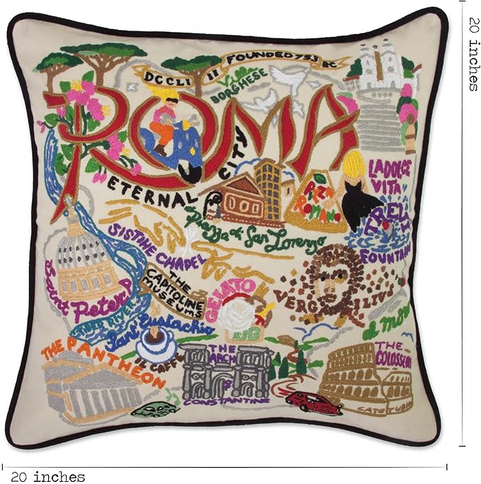 Catstudio Roma Embroidered Decorative Throw Pillow