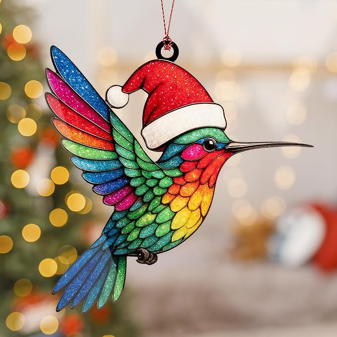 Hummingbird Christmas Ornament - Hummingbird Gifts for Women - Bird Ornaments for Christmas Tree - Hanging Decor for Door Yard Outdoor or Windows - Christmas Ornament 2025 - Gift Exchange