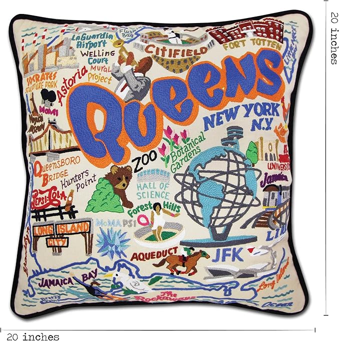 Catstudio Queens Embroidered Decorative Throw Pillow