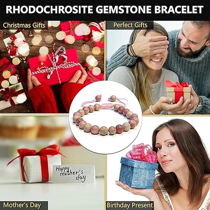 Energy Protection Crystal Handmade Adjustable Bead Bracelet Perfect for Men, Women’s Gift - Gemstone Healing Stretch Bracelet Pulsera Para Hombre Mujer Stocking Stuffer