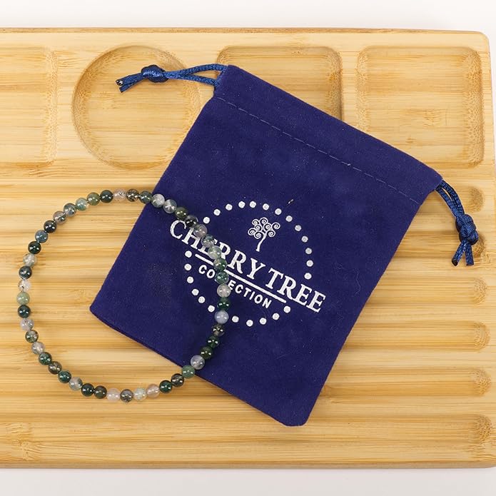 Cherry Tree Collection - Small, Medium, Large Sizes - Gemstone Beaded Bracelets For Women and Men - 4mm Round Beads