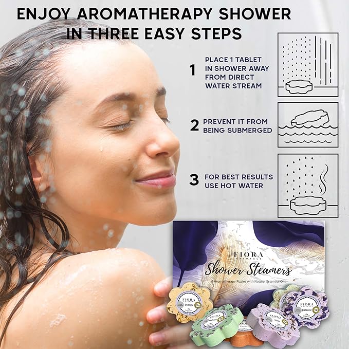 Shower Bombs Aromatherapy - Shower Steamers Vapor Tablets with Natural Essential Oils. Spa Shower, Shower Bath Bombs, Shower Melts for Women, Selfcare Gift for her, Birthday Gift for Women