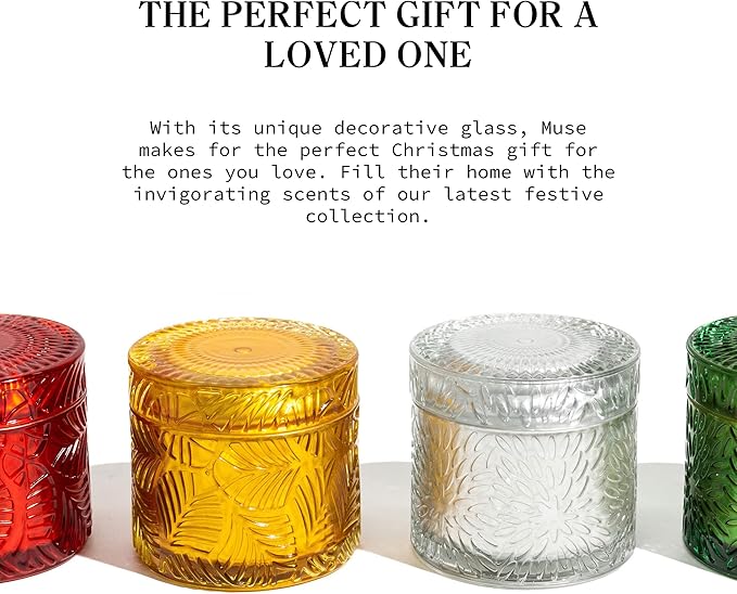 Hidden Label Fir Balsam Scented Crackling Wood Wick Soy Candles, 7.4oz Glass Jar Decorative Candles for Women