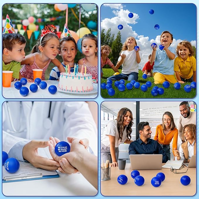 100PCS Motivational Stress Balls for Adults and Kids - Stress Balls Bulk Soft Sponge Squeeze Toys with Inspirational Quotes | Office Classroom Stress Relief Gifts | Anxiety Relief Fidget Toys