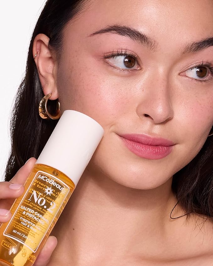 MCoBeauty - Fragrance Mist No.2 – Light Body and Hair Spray with Pistachio, Sandalwood, Caramel and Vanilla - Gifts for Women, Cute Stuff, Feminine Spray, Self Care Gifts for Women - 90ml Bottle