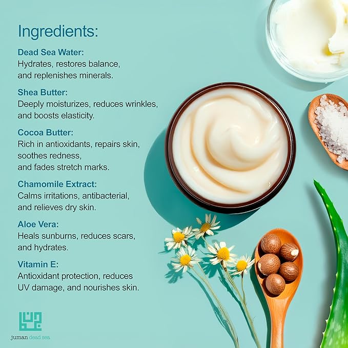 JUMAN Dead Sea Minerals Body Butter Trio | Infused with Vitamin E and Plant Extracts | Earthy Trio | Free from Harmful Ingredients | Suitable for All Skin Types