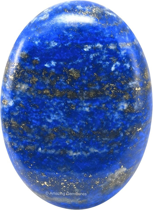 Amazing Gemstone Lapis Lazuli Crystals and Healing Stones - Large Palm Stone Crystals Piedra - Crystal for Good Luck, Balanced Positive Energy, Meditation - Unique Stocking Stuffers, Gifts for Women