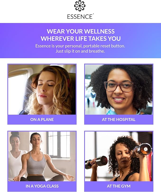 Essence Wearable Aromatherapy Nasal Diffuser – Lavender Mint Essential Oil Nose Ring Silicone Inhaler for Stress & Mood Support - Made in USA & Travel-Friendly