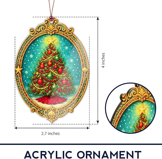 Christmas ornament 2025 - Vintage Christmas ornament - Acrylic xmas ornament - Art ornament - Christmas ornament 2025 - Suncatcher Effect window hanging - car hanging accessories