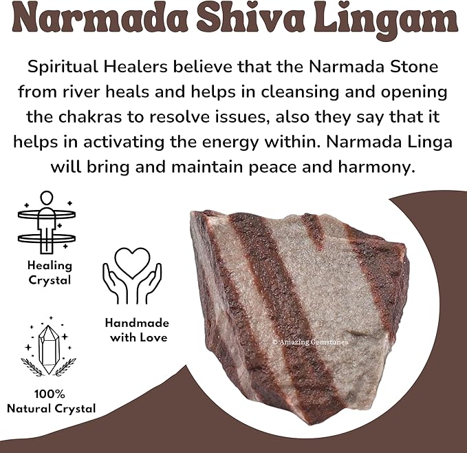 Amazing Gemstone 2 Pieces Narmada Shiva Lingam Raw Crystals and Healing Stones, Natural Rocks for Tumbling and DIY Raw Stones and Crystals