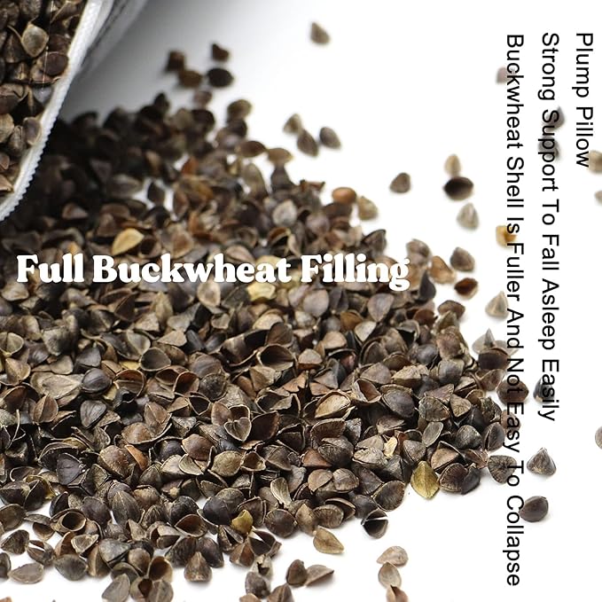 Buckwheat U-Shaped Neck Pillow Adjustable Buckwheat Hull Pillow with Pillowcase, Neck Support and Shoulder Relax Cervical Pillow (12x12 inch, Grey)