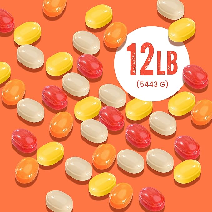 Assorted Fruit Hard Candy Individually Wrapped by Cambie, 12 lbs of Fruit Candy with a Deliciously Sweet Hard Exterior with a Soft, Decadent Filled Center