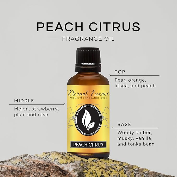 Eternal Essence Oils Peach Citrus 30ml Premium Fragrance Oil - for Candle, Soap Making, Aromatherapy, Diffusers, Home Care, & Humidifiers