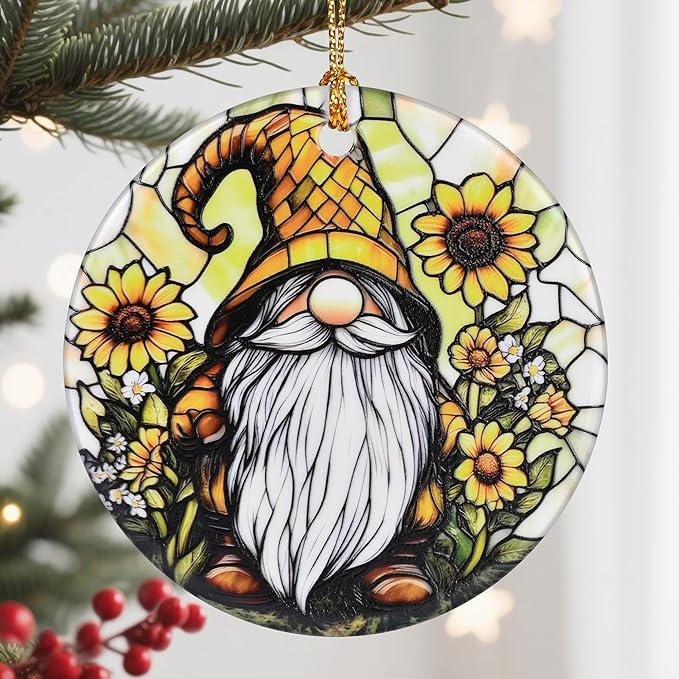 Christmas Ornament, Christmas Decoration, Ceramic-Style Gnome Ornament, Heirloom Keepsakes, Holiday Ornaments, Holiday Presents, Unique Xmas Gifts, Gift Exchange Ornaments, Gift Idea