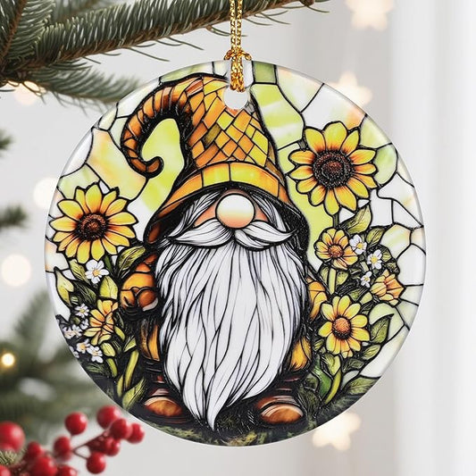 Christmas Ornament, Christmas Decoration, Ceramic-Style Gnome Ornament, Heirloom Keepsakes, Holiday Ornaments, Holiday Presents, Unique Xmas Gifts, Gift Exchange Ornaments, Gift Idea
