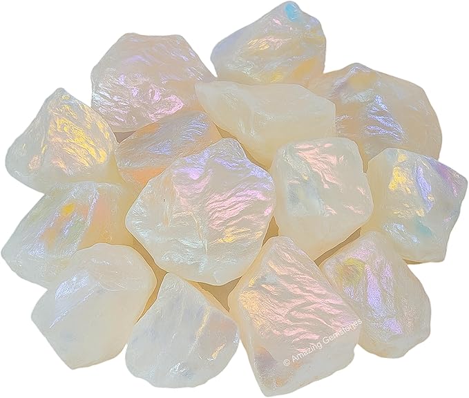 Amazing Gemstone Angel Aura Quartz Raw Crystals and Healing Stones, Natural Rocks for Meditation - DIY Raw Stones and Crystals, 2 Pieces