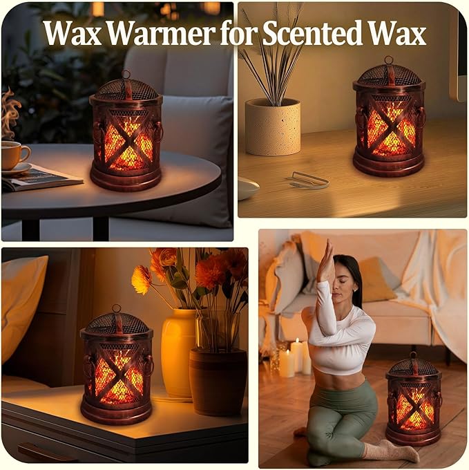 LIFFY Wax Melt Candle Warmer - Electric Melter with Lamp & Timer, Fragrance Warmer, Oil Burner, Aromatherapy Essential for Home & Office, Melt Warmer for Scented Wax Gift & Decor (Copper)