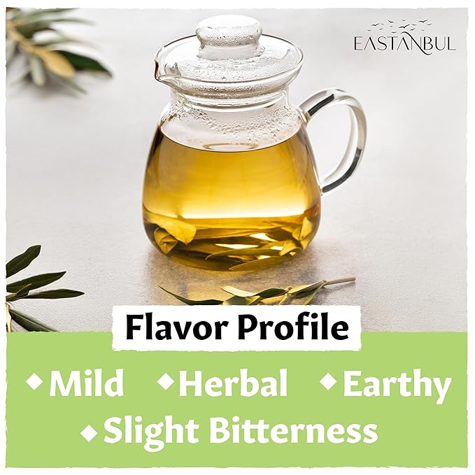 Eastanbul Olive Leaf, 2.82oz, Olive Leaf Loose Tea AKA Te De Hojas De Olivo, from Turkish Mediterranean Trees, Caffeine-Free, Natural, Vegan, Gluten Free, Non GMO