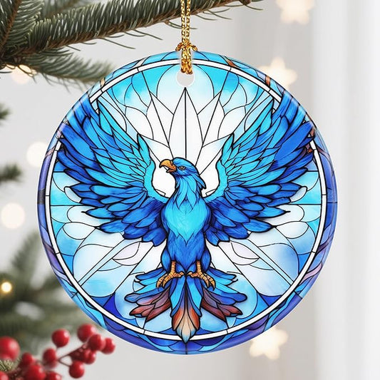 Christmas Ornament, Christmas Decoration, Ceramic-Style Phoenix Ornament, Heirloom Keepsakes, Holiday Ornaments, Holiday Presents, Unique Xmas Gifts, Gift Exchange Ornaments, Gift Idea