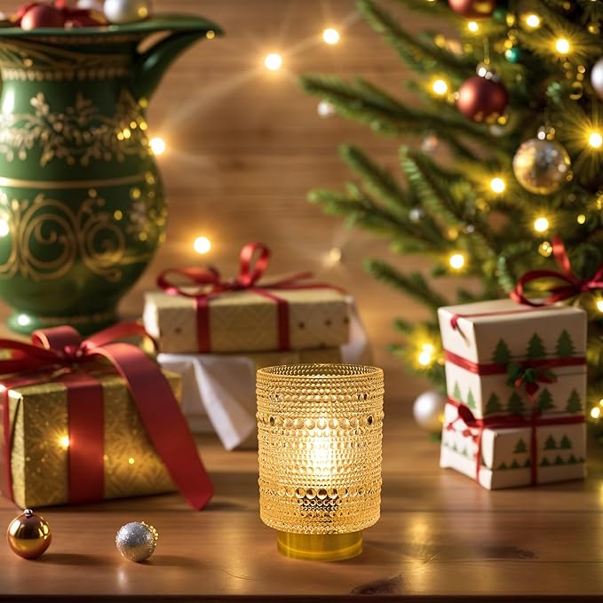 Battery Operated Lamp with Auto-Off Timer, Cordless Table Night Light for Bedroom & Entryway, Portable LED Lamp for Home, Outdoor, Camping No Battery Included (Pearl Design-White)