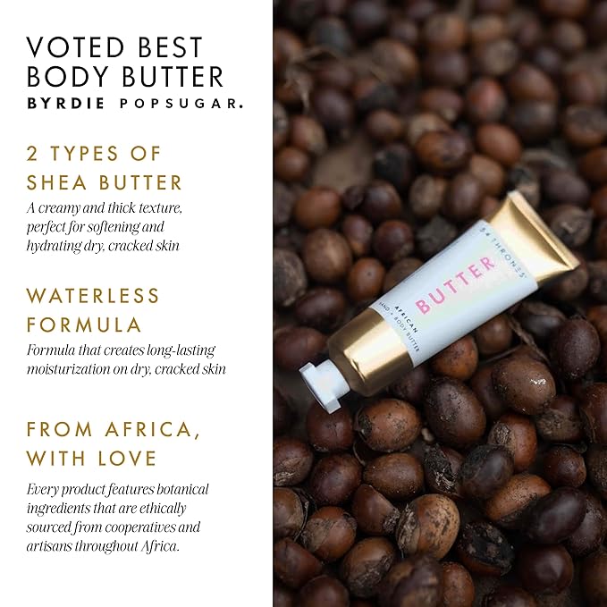 54 Thrones African Beauty Shea Butter, Intensive Dry Skin Support, Moisturizing Body Butter for Women, Moisturizing Body Balm and Cream, Kenyan Hibiscus + Moroccan Rose