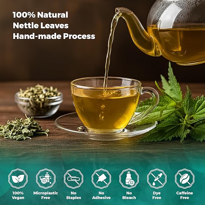 Lavitali, Nettle Leaves Tea Bags | 120 bags, 100% Pure Herbal Tea | Caffeine-Free, Mineral-Rich, Eco-Friendly Filter Bags | Daily Natural Botanical, Hot or Iced Herbal Infusion