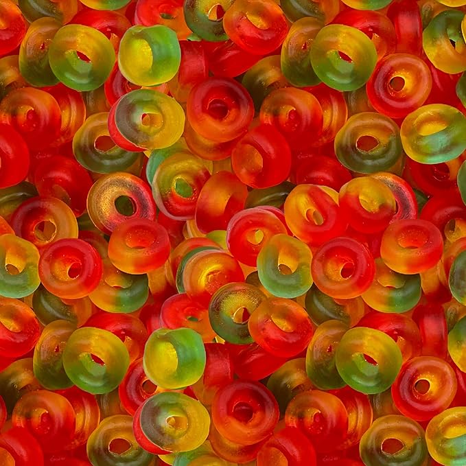 Fruit Gummy Rings Candy | 2-Pound Pack | Tropical Flavors | Mini Size