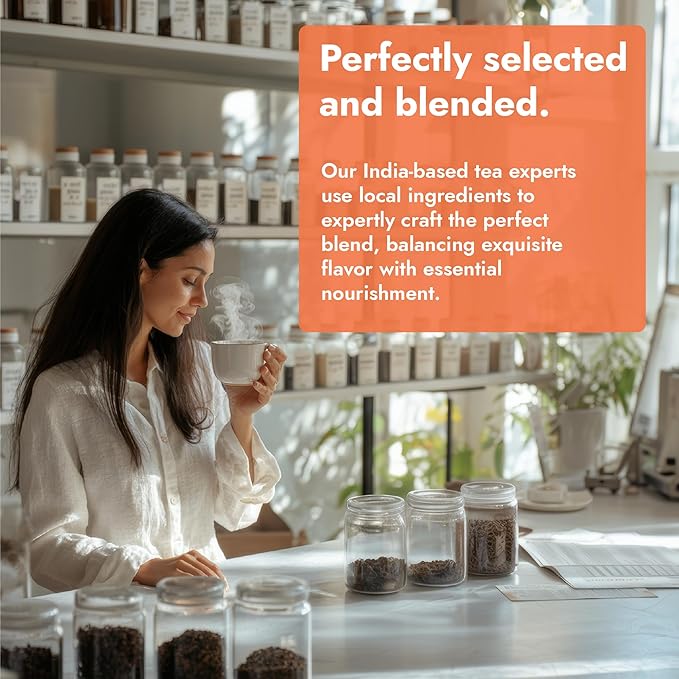 Vital Bloom 120 Tea Bags Ginger Turmeric Cinnamon Tea Bags, Supports Immune Health, Aids Digestion, 100% Natural Ingredients Blended Herbal Tea, Hot or Iced, Eco-Friendly Package, 120 Count