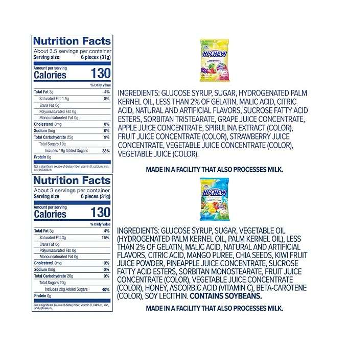 HI-CHEW Variety Mix, Pack of 4 Bags - 17 Flavor Assort Sweet and Sour Chewy Halloween Candy, Unique Fun Soft - Immensely Juicy Fruity Candy Flavors - Individually Wrapped for Sharing