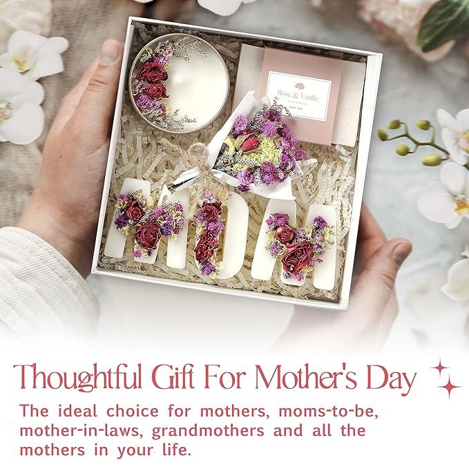 Gift Basket for Mom – Birthday Box & Spa Set – Relaxing Mom Gift Box with Candle, Soap & Wax Melts – Perfect Birthday or Holiday Present