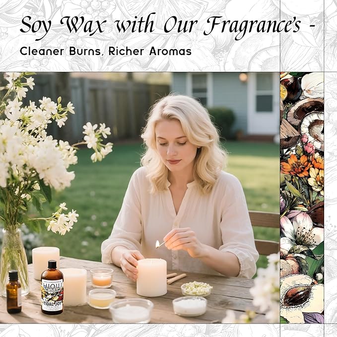 HIQILI Tidal Joy Fragrance Oil for Diffuser, Brown Sugar & Lemon Scents, Candle, Soap, Perfume Making, Long-Lasting - 5.07fl oz