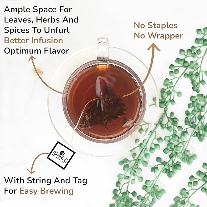 BREWIX, Vanilla Caramel Dessert Tea (25 Pyramid Black Tea Bags) | Naturally Flavored, Caffeinated & Sugar-Free | A Cozy & Indulgent Brew for Anytime Cravings