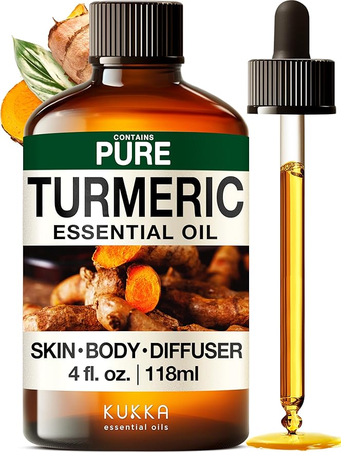 KUKKA Turmeric Oil for Skin - 4 Fl Oz - for Hair, Skin, Diffuser, Aromatherapy & DIY Soap Making Scent