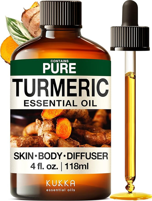 KUKKA Turmeric Oil for Skin - 4 Fl Oz - for Hair, Skin, Diffuser, Aromatherapy & DIY Soap Making Scent