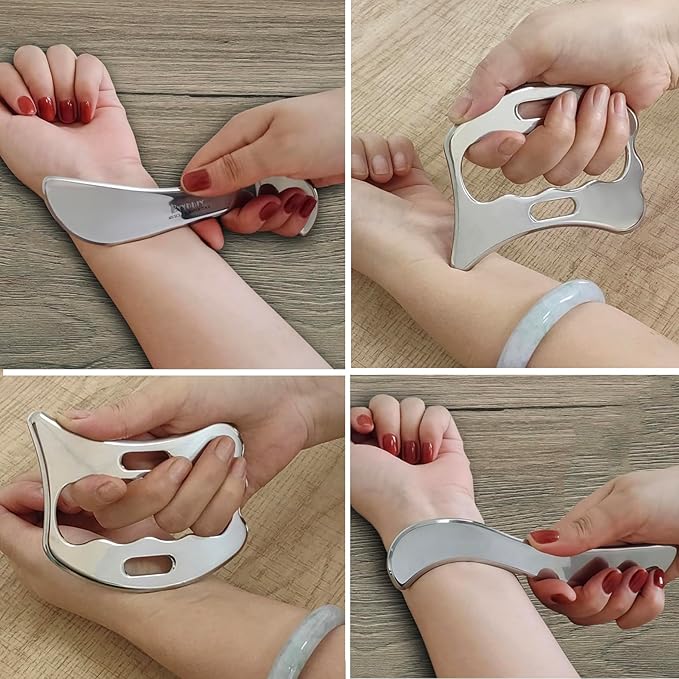 BYYDDIY Stainless Steel Gua Sha Muscle Scraper Tools Kit, Scraping Massage Tool,Massage Scraper Tools for Physical Therapy (M-SDB)