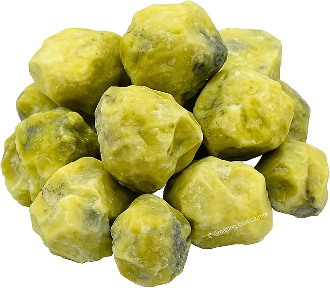 Amazing Gemstone 2 Pieces Serpentine Raw Crystals and Healing Stones, Natural Rocks for Tumbling and DIY Raw Stones and Crystals