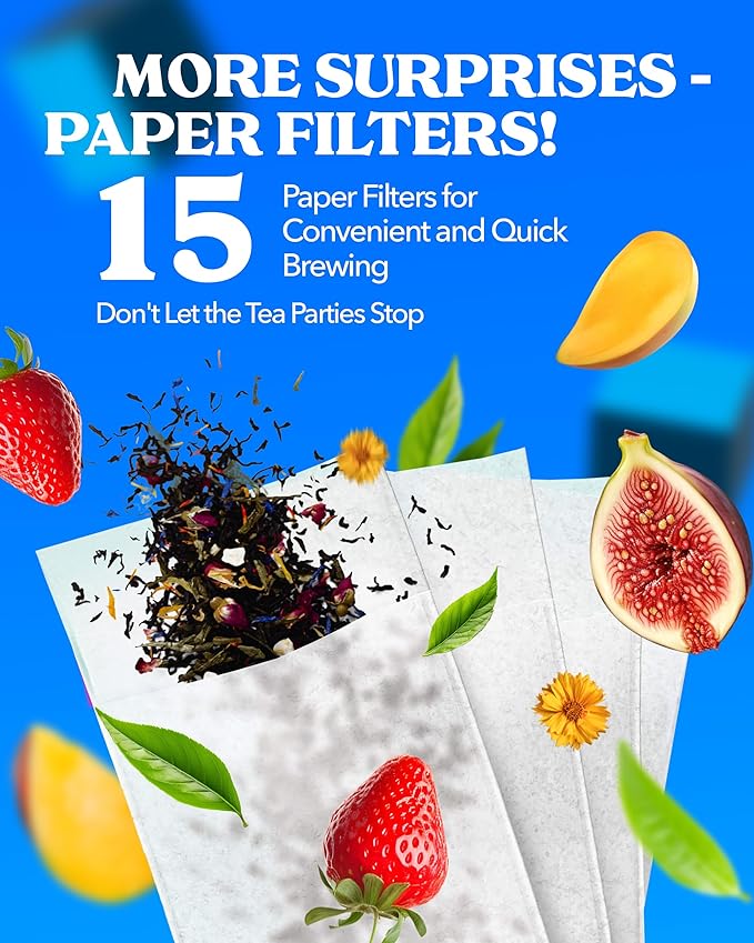 LOVARE Love Blossom Loose Leaf Tea 80 g - Made in Ukraine - Dry Fig, Mango, and Strawberry Pieces, Safflower Petals, Passion Fruit & Mango Flavors - Tea Lovers Gift Box with 15 Paper Filters