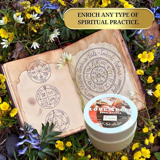 Love Spell Body Butter – Sensual Natural Moisturizer with Shea Butter, Vitamin E & Sunflower Oil | Aromatherapy Skincare for Soft, Radiant Skin, Self-Love & Attract Love Rituals